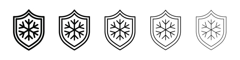 Frost resistant icon isolated vector on white background set