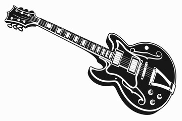 guitar sihouette black vector