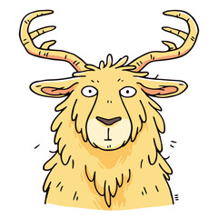 Funny Fawn with Surprise Expression in Cartoon Style Illustration