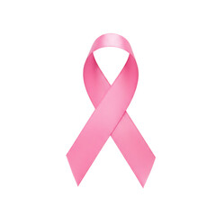 Pink ribbon awareness symbol isolated on transparent background