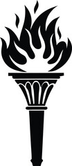 Patriotic torch silhouette icon vector illustration on transparent background.