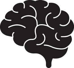 Human brain silhouette icon  vector illustration on transparent background.