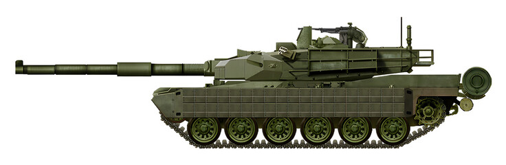 MBT-40A3 (MBT concept with 120mm gun, new turret and dynamic protection on the sides of the tank) © Tikros