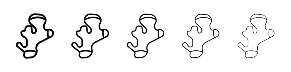 ginger icon isolated vector on white background set