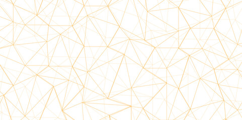 Fototapeta premium Abstract of simple gold line triangle pattern geometric background .white background creative and geometric shape with white luxury pattern .gold and white geometric background with low poly triangle