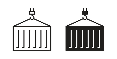 Container icon Logos. Flat Vector Icon Design Template