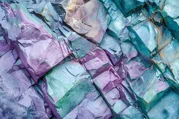 Obraz premium Purple and Teal Rock Formation Abstract Texture
