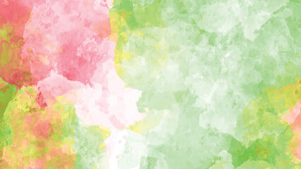 Abstract Watercolor Background Pastel Pink Green Color Splashes Soft Texture Design Element Spring Summer Theme Wedding Invitation Card Template