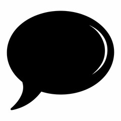 Chat bubble black vector silhouette on white background