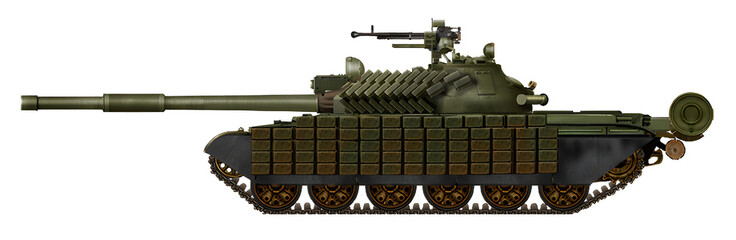 T-66AV 115mm (MBT concept with a 115mm gun and installed Kontakt-1 dynamic protection on the turret and sides of the tank) © Tikros