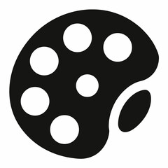 Paint palette vector black silhouette on white background