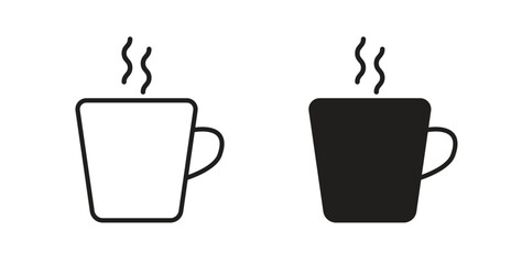Coffee mug icon Logos. Flat Vector Icon Design Template
