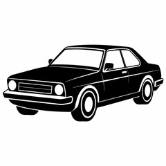 Car vector black silhouette on white background