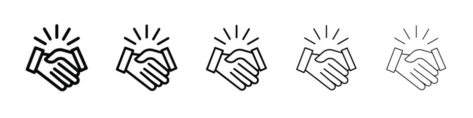 Handshake icon isolated vector on white background set