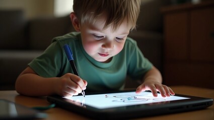 little girl writing on a notebook