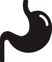 Human stomach silhouette icon  vector illustration on transparent background.