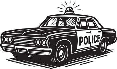 vintage police car vector illustration © RenatoLima
