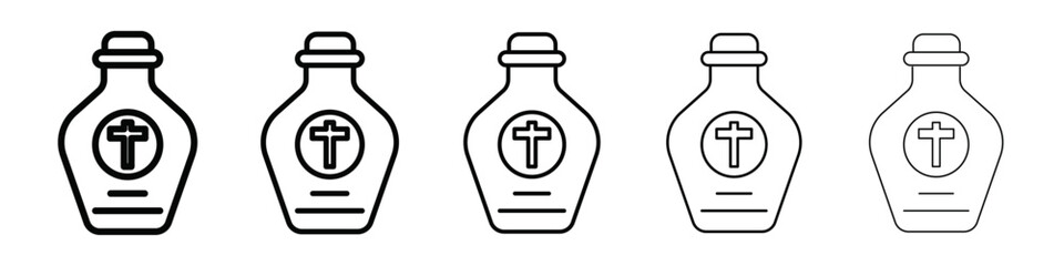 holy water bottle icon isolated vector on white background set