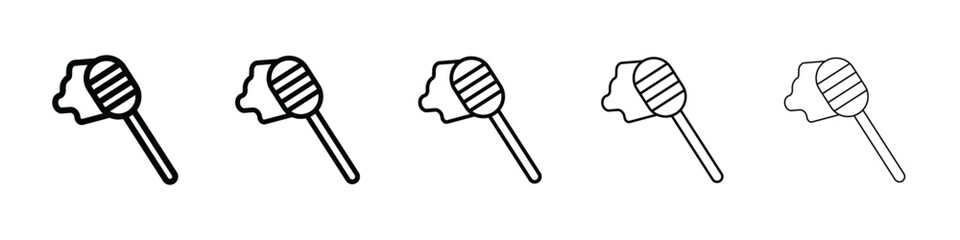 honey dipper icon isolated vector on white background set
