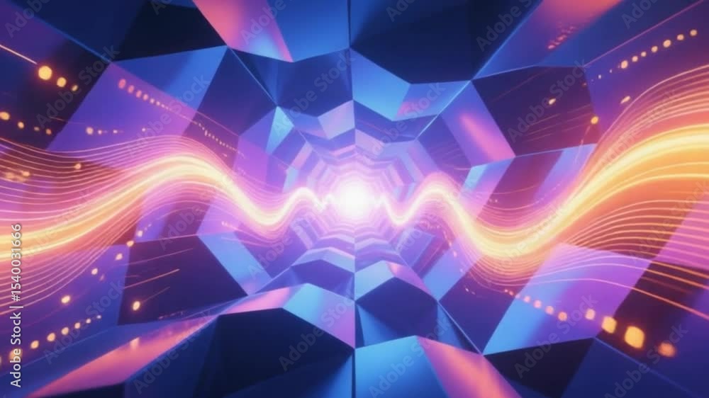 Poster abstract colorful background with digital lines and wave patterns for technology and data display de