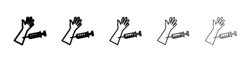 intradermal injection icon isolated vector on white background set