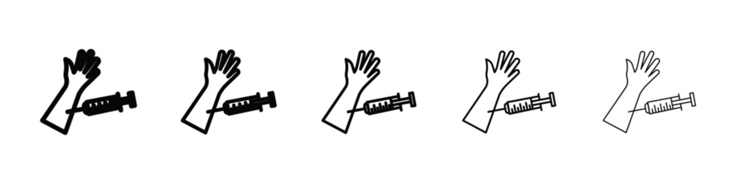 intradermal injection icon isolated vector on white background set