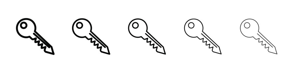 Key icon isolated vector on white background set