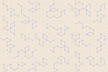 Abstract art inspired by technology and geometry with a seamless hexagon-based pattern layout