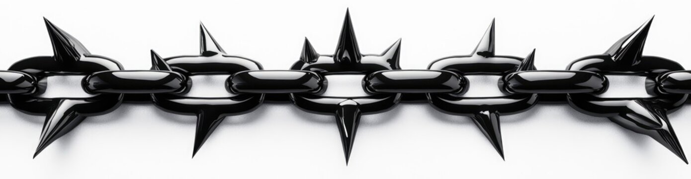 Black chain with barbed spikes