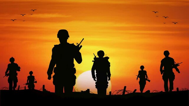 War video footage with graphic motion