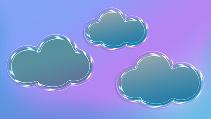 abstract background with Pastel purple sky and glass clouds background