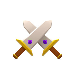 dual sword dark gaming ui pack 3d icon illustration