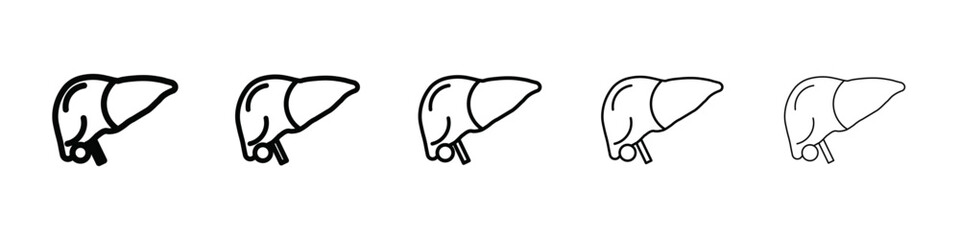 liver icon isolated vector on white background set