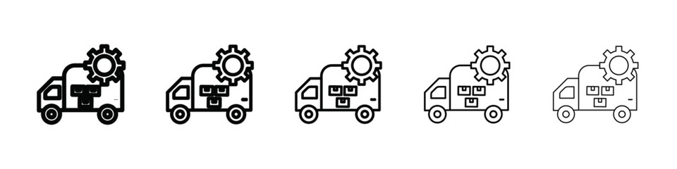 logistics management icon isolated vector on white background set