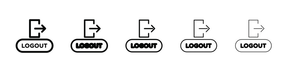 Logout icon isolated vector on white background set