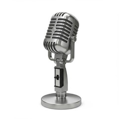 Vintage microphone silver retro mic audio equipment broadcasting