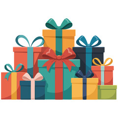 Gift boxes various shapes set vector isolated white background