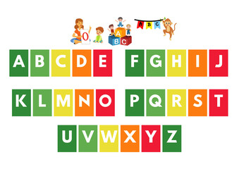 Colorful alphabet blocks for children's education and play