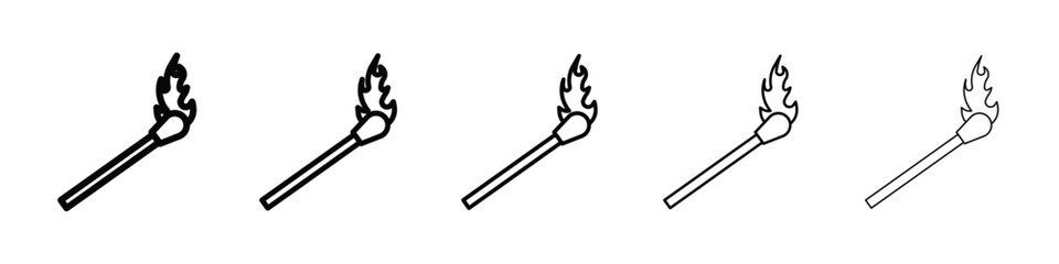Matches icon isolated vector on white background set
