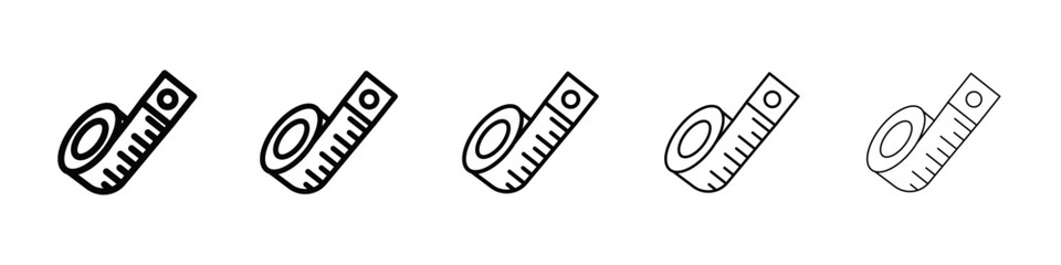 measure tape icon isolated vector on white background set