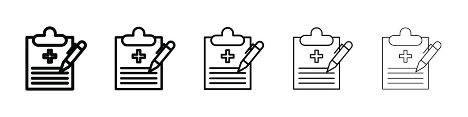 Obraz premium medical clipboard form icon isolated vector on white background set