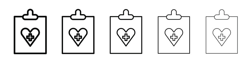 Medical report icon isolated vector on white background set