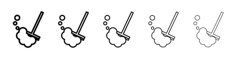 Mopping floors icon isolated vector on white background set