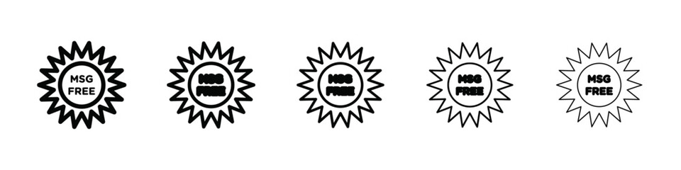 Msg free icon isolated vector on white background set