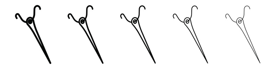 Needle, threads icon isolated vector on white background set