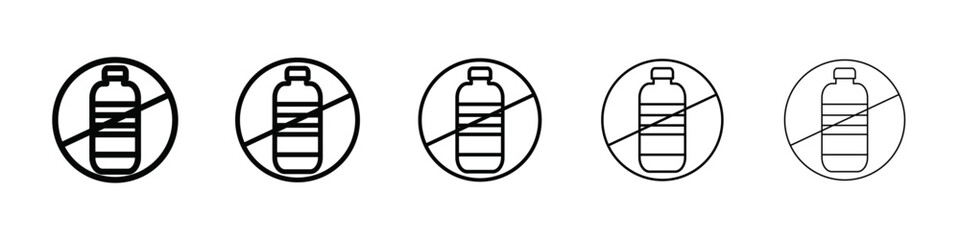 No plastic bottle icon isolated vector on white background set