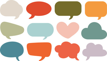 Collection of Colorful Speech Bubbles and Thought Bubbles for Design Projects