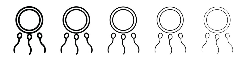 ovule being fertilized by sperm icon isolated vector on white background set