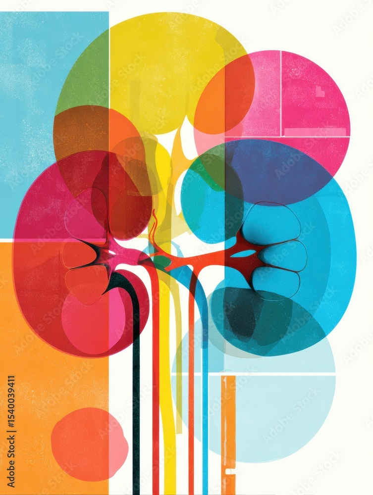 Poster visual representation of pediatric oncology terminology featuring soft typography in vibrant colors