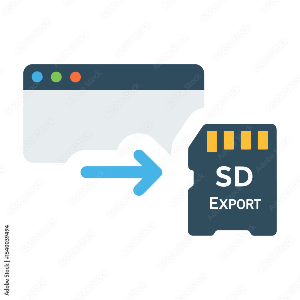 Poster a browser window points to an sd card with the text sd export
